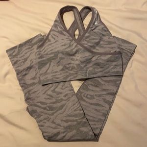 Purple zebra leggings and bra